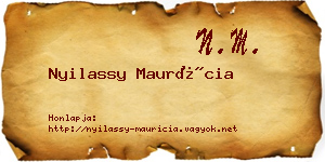 Nyilassy Maurícia névjegykártya